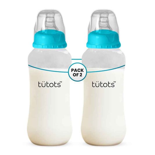 tütots Baby Feeding Bottle Pack of 2 – 250ml, Anti-Colic, BPA-Free, Natural Latch Spiral Teat (3–36 Months)
