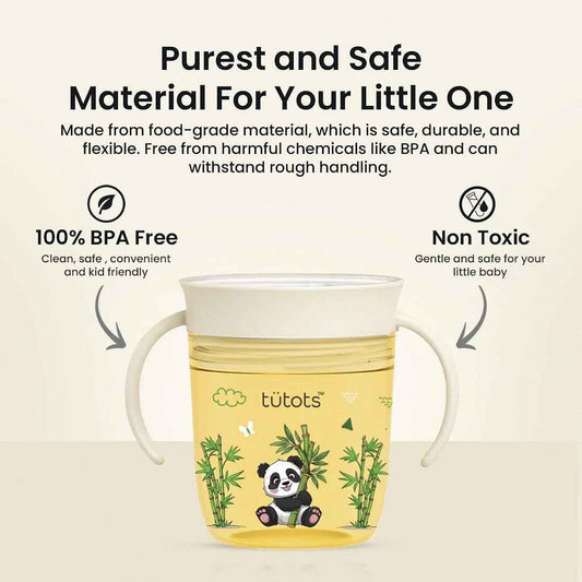 tütots 360° Soft Spout Baby Sipper Cup – 210ml Trainer with Handles, Spillproof & BPA-Free