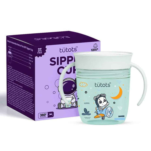 tütots 360° Soft Spout Baby Sipper Cup – 210ml Trainer with Handles, Spillproof & BPA-Free