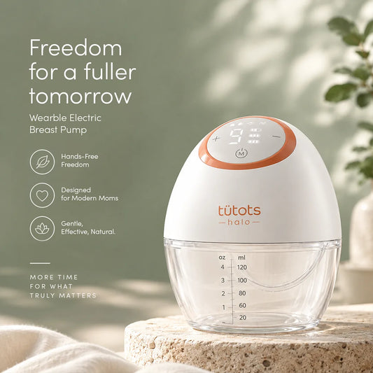 tutots Halo Wearable Electric Breast Pump – Hands-Free Breastfeeding Pump