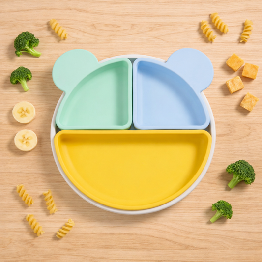 tutots Silicone Feeding Plate 4 in 1 Bear Shaped with Suction
