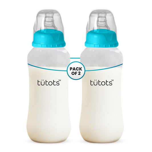 tütots Feeding Baby Bottle with Spiral Teat | Anti-Colic | BPA Free | Natural Latch | for Newborns and Kids, 3-36 Months | Pack of 2 | 250 ml