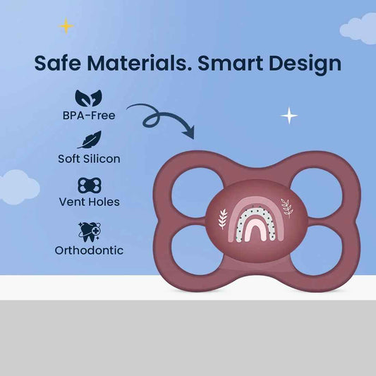 tutots Baby Rainbow Pacifier – Ultra-Light Soft Silicone, Orthodontic Design, BPA-Free (0+ Months) - Tutots