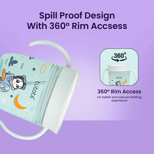 tutots 360° Soft Spout Baby Sipper Cup – 210ml Trainer with Handles, Spillproof & BPA-Free - Tutots