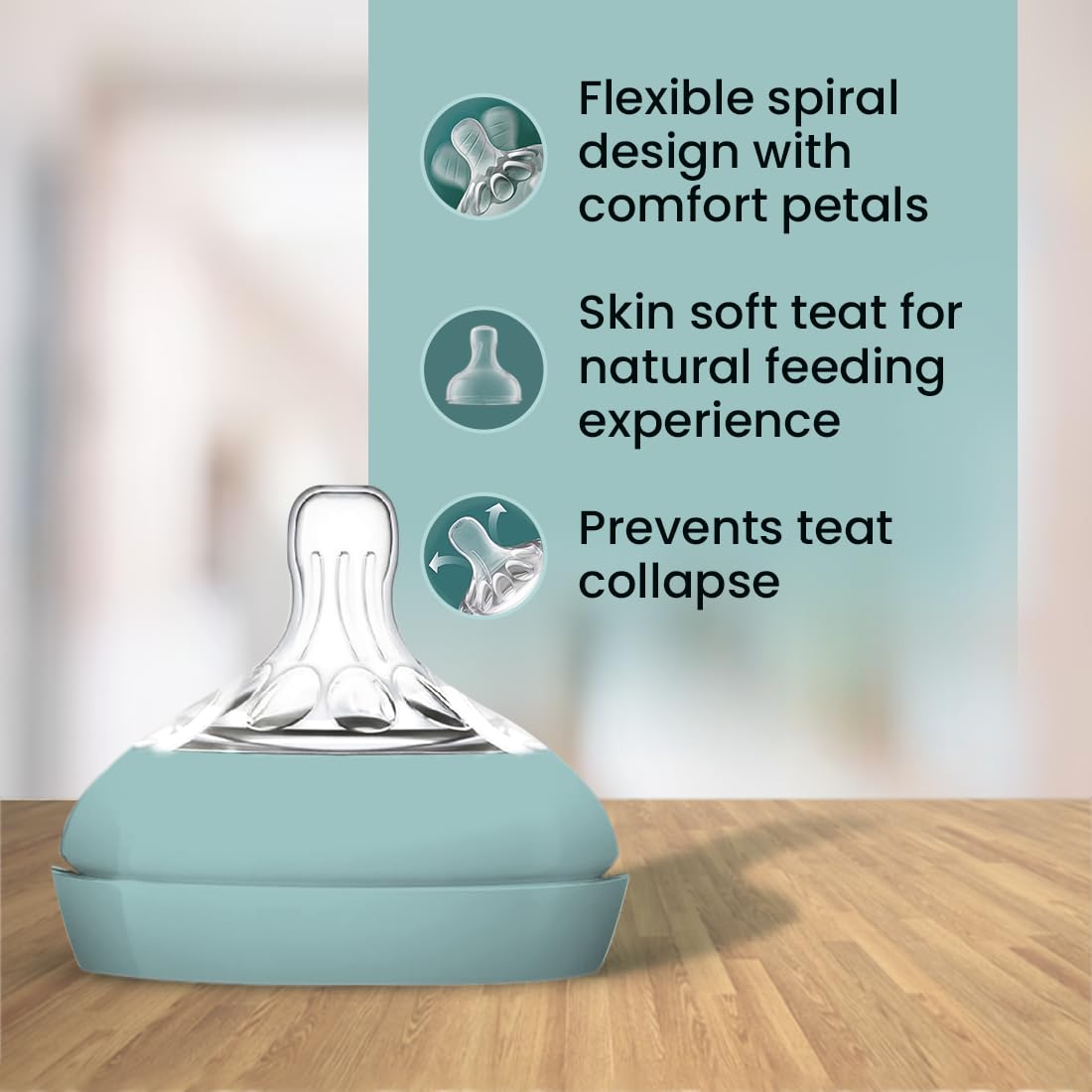 tütots Baby Feeding Bottle | Anti-Colic | BPA-Free |Spiral Teat with Comfort Petals | 3-12 Months | 1+ Year| Easy Clean| 150 ml