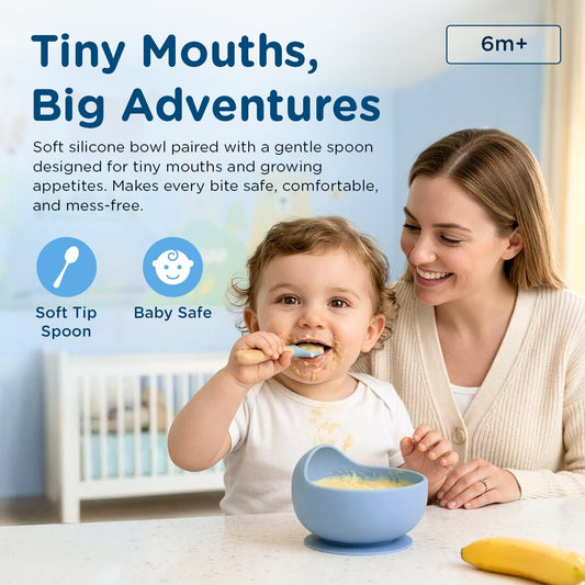 tutots Silicone Suction Baby Feeding Bowl with Spoon