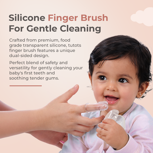 tutots Finger toothbrush for babies Silicone- Pack of 2