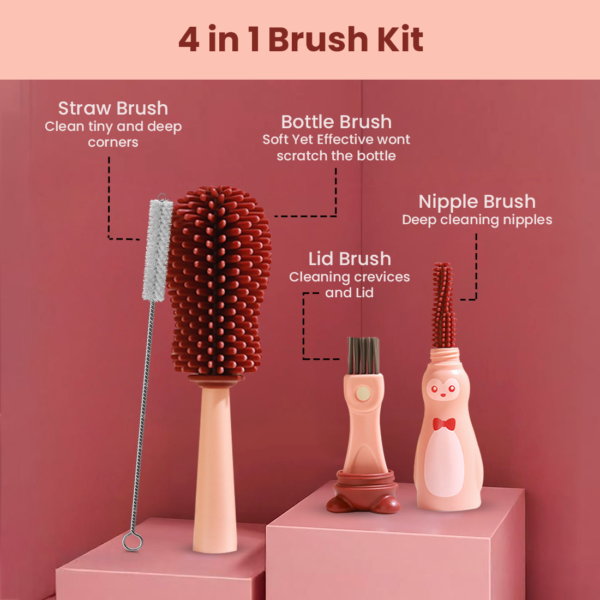 long handle silicone bottle brush