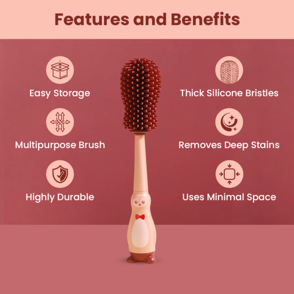 soft bristle silicone bottle cleaner