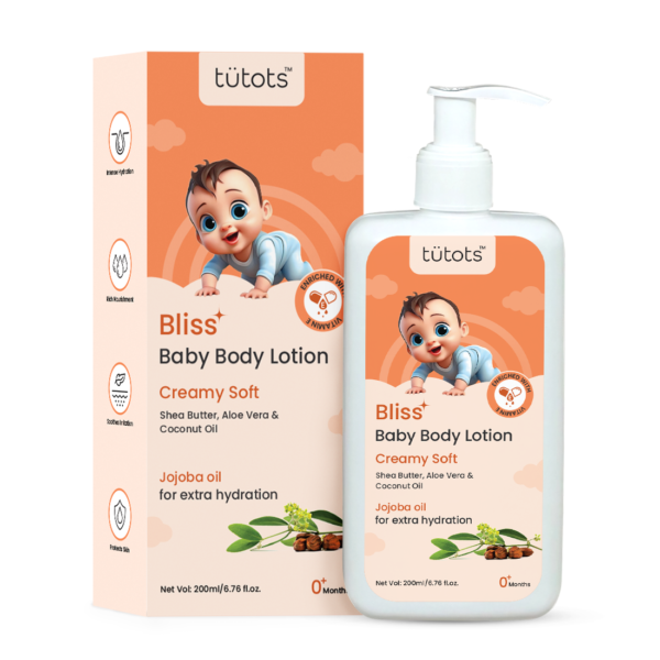 Tutots Bliss Baby Body Lotion with Shea Butter, Aloe Vera, and Coconut Oil